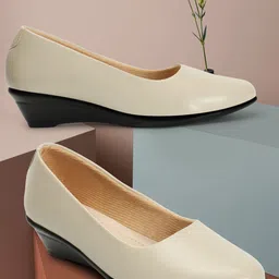 yuggi Women’s Matte Wedge Heel Pumps for Office & Casual Wear Bellies For Women image 1