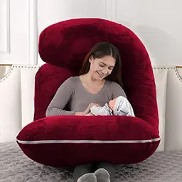 wild mint ultra soft j shaped Microfibre, Polyester Fibre Solid Pregnancy Pillow Pack of 1-picture-18