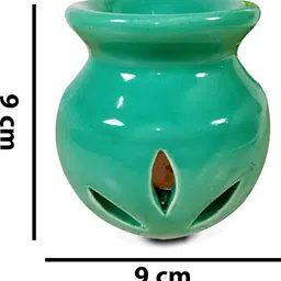 PEEPRESION Green Ceramic Aroma Diffuser With 2 jasmine Aroma oil (10ml Each) & 2 T-Light Scented Air Diffuser Uses For Home, Office, Club, Studio, Conference Hall, Meeting Room Diffuser image 2
