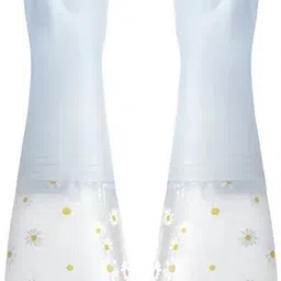 meejeek Reusable Dishwashing Kitchen Cleaning Hand Gloves Non-Slip Long Elbow Length Wet and Dry Glove image 1