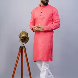 kailash trending Pack of 2 Men Solid Cotton Blend Straight Kurta image 3