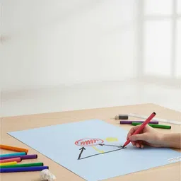 first click Chart Paper Sky Blue Color 70x55 cm 180 GSM Pack of 5 for Art and Craft Project Unruled 70x55 cm 180 gsm Coloured Paper image 4