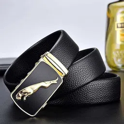 Men Formal Black Artificial Leather Belt-image-32