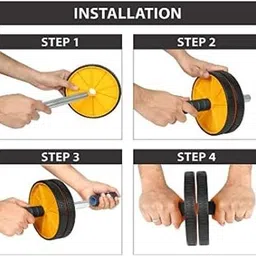 u.s.traders Double Spring Tummy Trimmer and Double Wheel AB Roller Combo for Abs Core Fitness Accessory Kit Kit image 4