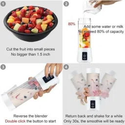 ohn USB Rechargeable, 2000mAh, Portable, Easy and quick use 25 W Mixer Grinder image 4