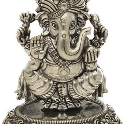 sri jagdamba pearls 46 Grams Lord Ganesh Silver Idol Decorative Showpiece - 5.842 cm-picture-11