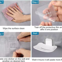 shopin Self Adhesive Bathroom Soap Stand for Kitchen/Soap Holder Wall/Soap Case-Set 4 image 5