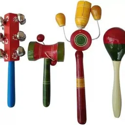 kishore collection Eco-Friendly 4 Wooden toddler baby Rattle suitable for Born babies-2years Babies Rattle-picture-19