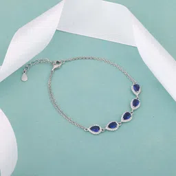giva Sterling Silver Zircon Rhodium Bracelet-picture-31