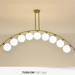 kinis KIN-158 CHANDELIER 9 DOOM LIGHT Indradhanush ARC Ceiling Lights 9 Doom Head Chandelier Ceiling Lamp image 2