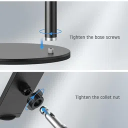 Store2508 Tablet Stand Holder 360° Rotating Height Adjustable Aluminium Metal Tablet Mount Tripod image 5