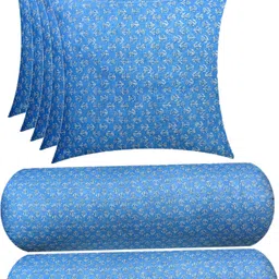 actos Combo Set of 2 Bolster And 5 Microfibre Floral Cushion Pack of 7-picture-12