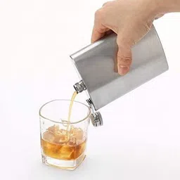 khaansaar Hip Flask 1111 Silver With Funnel Men - Liquor Flask Or Wine Whiskey Alcoholic Stainless Steel Hip Flask image 4