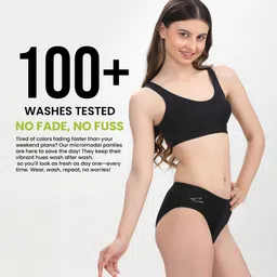 freecultr Pack of 3 Women Hipster Black, Green, Maroon Panty image 4