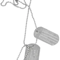 madswag Military Locket Dog Tag Chain With Plain Silver Dog Tag-picture-28