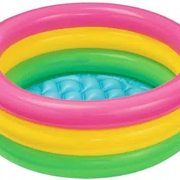 sani international Toy Mall Combo of 3 Feet Inflatable Hit Me Dolphin and 2 feet Bath tub air Filling for kids for baby Inflatable HitMe Toys, Swimming Pool image 3