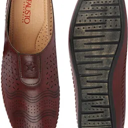 fausto Ethnic Festive Fashion Wedding Comfort Lightweight Back Open Jutis and Mojaris For Men image 4