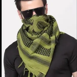 riya gold Printed Cotton Blend Men Green Scarf image 2