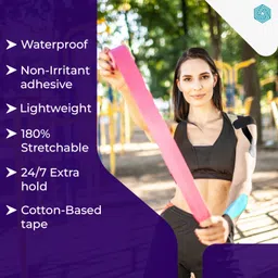 boldfit Kinesiology Tape Knee support Shoulder Muscle Tape Sports Injury Tape Pain Tape Kinesiology Tape image 5