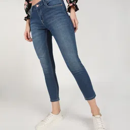 numero uno Sustainable Denim Women Skinny Mid Rise Blue Jeans-picture-16