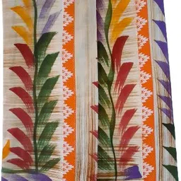 Fashionkiosks Women's Single Set Mundu with Fancy Lace Border and Hand Paint Embellished, Floral Print Women Dhoti-image-20