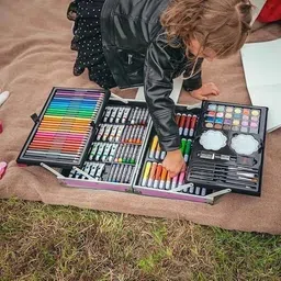 peacora Deluxe Art Kit Supplies Portable Great Gift Set 145Pcs Unicorn Gift for Painting image 5