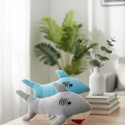 fun kids Plush soft toy shark,sea animal,grey,Attractive embroidery, decorative, 2PC - 27 cm image 5