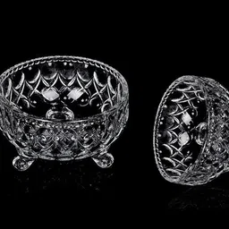 aanami Glass Dessert Bowl Set of 1 Large (600ml) & 6 Small Katori (200ml), Round Decorative Bowls image 3