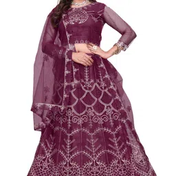 trivora Embroidered Semi Stitched Lehenga Choli-picture-21