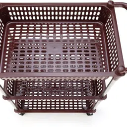 finner Plastic-Steel 3 Stand Kitchen Trolley with Side Handle for Fruit & Vegetables Plastic Kitchen Trolley image 3