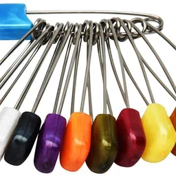 KRIWIN safety saree pins pin double lock (Multicolor) set of 24 Brooch-picture-31
