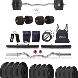 starx 30 kg 30kg Weight with 3ft Curl Rod with Accessories Home Gym Combo-picture-24