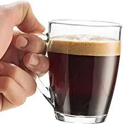 shiv kraft Glasss With Handle For Tea / Milk / Coffee - 200 ml Glass Coffee Mug image 3