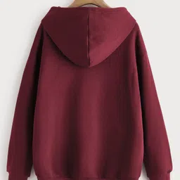 cotiq Women Full Sleeve Solid Hooded Sweatshirt image 2