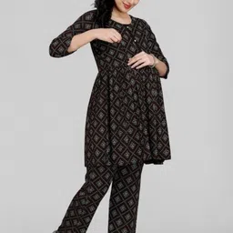 govinddevfab Women Top & Pyjama Set Pink Printed-picture-27