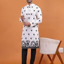 tabard Men Embroidered Pure Cotton Straight Kurta-picture-33
