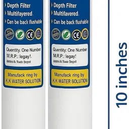 k k agua ro by k k agua ro KK-RO 10 Inch Wound ro spun Filter (Pack of 2) Wound Filter Cartridge image 1
