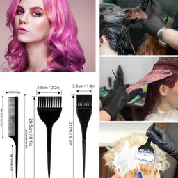 qeqeq Hair Comb, Dye Brush and Mixing Bowl Hair Colouring Kit (Black) image 2