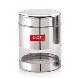 hazel Silver Stainless Steel 400 ml Glossy See Through Storage Container (Set of 3 ) image 3