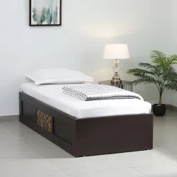 spacewood Kosmo Elegant Single Bed in Vermont Melamine Finish with Box Storage image 1