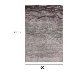 qaaleen Grey Abstract Silk 5 ft x 7 ft Hand Tufted Carpet image 3