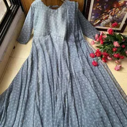 jakhifashion Printed Georgette Stitched Anarkali Gown image 4