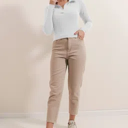 dream beauty fashion Casual Regular Sleeves Solid Women White Top image 4