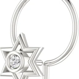 avsar Parinita 14kt Cubic Zirconia White Gold Nose Wire image 4