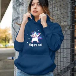 deslizar Women 3/4th Sleeve Graphic Print Hooded Sweatshirt-picture-14