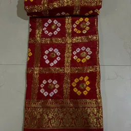 pankhudi fashion Blocked Printed Bandhani Art Silk Saree-picture-26