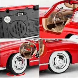 akvanar 1:24 Benz 300 SL Vintage Alloy Car Model Die cast Toy Sound & Light Vehicles image 2