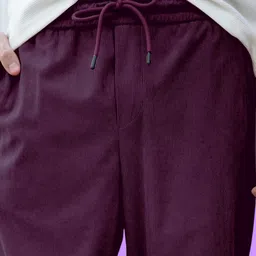 nivedanm Men Solid Purple Track Pants image 4
