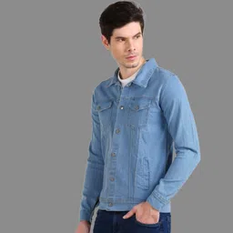 luxestyle Men Textured Denim Jacket image 3