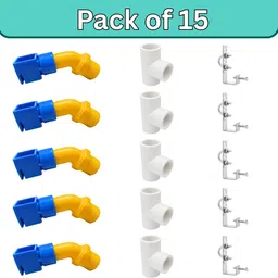 culturalcart Solar Panel Cleaning Sprinkler Kit,1/2” PVC UPVC Tee Connectors, L-Type Clamps 1 L Hose-end Sprayer-picture-18